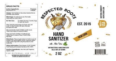 2oz Label (Hand Respected Roots Sanitizer 2 Oz)